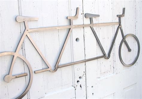 Metal Wall Art Bike Tandem Bicycle Sculpture Bike Bicycle Art Modern Industrial Home Office