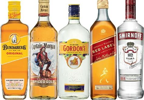 Bundaberg Rum U P Captain Morgan Spiced Gold Gordons Dry Gin