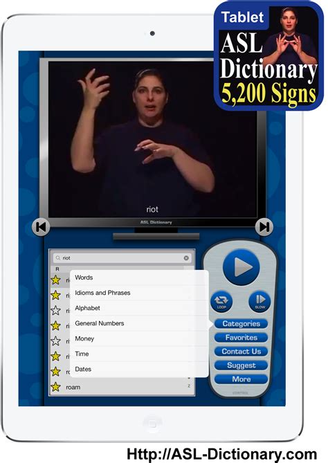 Asl Dictionary For Ipad And Android Tablets Over 5200 Videos Asl