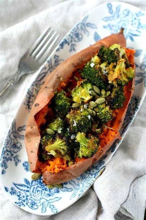 Healthy Stuffed Sweet Potatoes With Broccoli The Pretty Bee