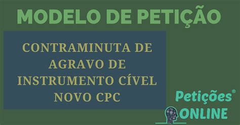Contraminuta Agravo De Instrumento