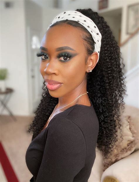 Made from raw, natural material, our wavy and curly human lace front wigs are designed to have a. 2020 Fashion Kinky Curly Headband Wig Human Hair Wigs ...