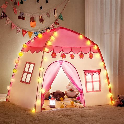 Topcobe Kids Play Tent For Girls Boys Princess Playhouse Flower Castle