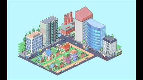 Pixel art city skyline illustrations & vectors. How to create pixelart isometric city using Photoshop ...