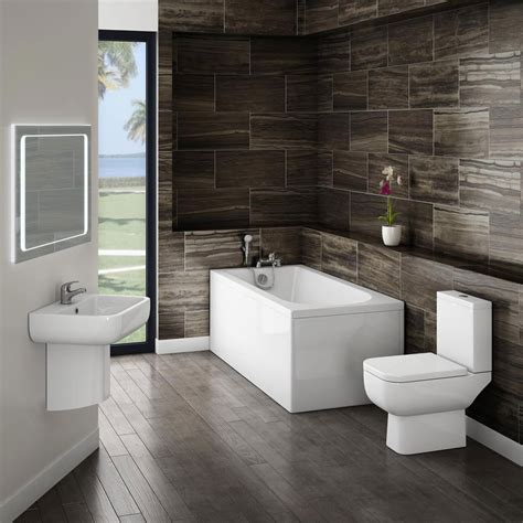 The modern bathroom design is about a design style that looks so sleek and completely chic. Small Modern Bathroom Suite at Victorian Plumbing UK