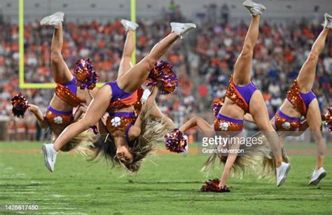 Clemson Cheerleaders Photos And Premium High Res Pictures Getty Images
