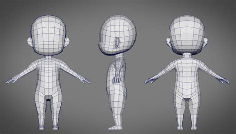 Male Sd Character Base Low Poly Model 3d Model 7 Ma Obj Fbx Free3d