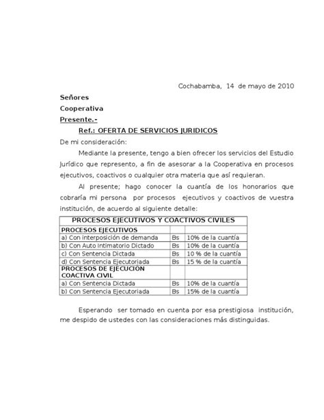Carta Oferta De Servicios Cooperativa UrkupiÑadoc