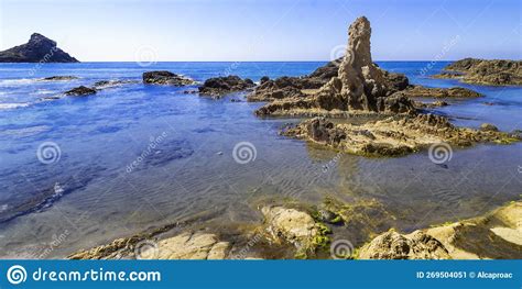 El Dedo Reef Cabo De Gata N Jar Natural Park Spain Stock Image Image Of Almeria Seascape