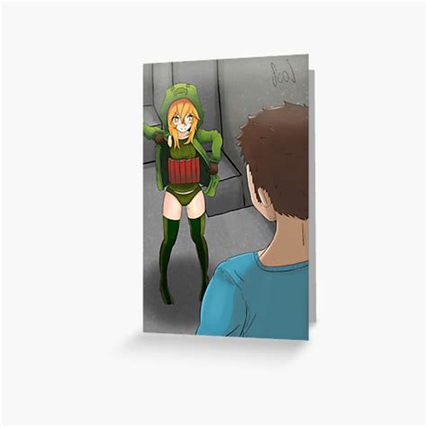 Minecraft Mob Talker Cupa The Creeper And Steve Greeting Card By