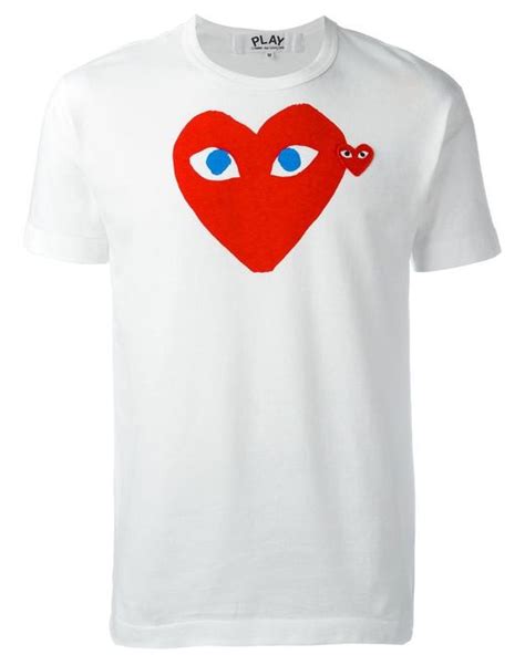 Lyst Play Comme Des Garçons Logo Print T shirt in White for Men