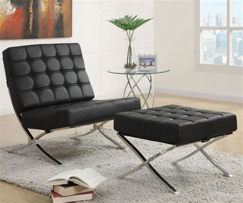 Accent chairs are a beautiful and practical way to complete a living room set, or to add some extra comfort to the bedroom. Black Modern Accent Chair With Matching Ottoman | Accent ...