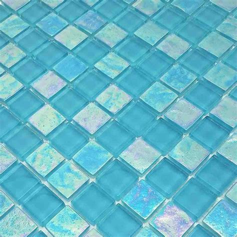 Glass Mosaic Tile Sheen Aqua 1x1 Whole Sheet Glass Pool Tile Turquoise Glass Tiles Mosaic