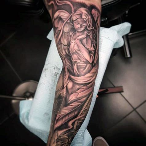 Half Sleeve Guardian Angel Tattoos For Men Best Tattoo Ideas