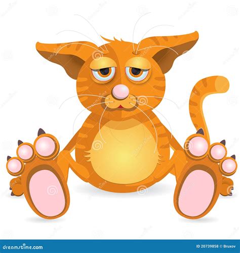 redhead cat stock vector illustration of laziness tail 20739858