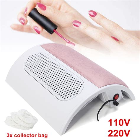 Nail Art Dust Suction Collector 3 Fans Powerful Strong Power Nail Dryer