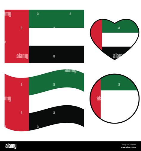 United Arab Emirates Flag Icon Waving Flag Of United Arab Emirates