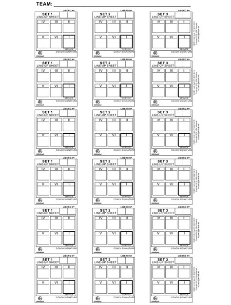 Usa Volleyball Line Up Sheets Download Printable Pdf Templateroller