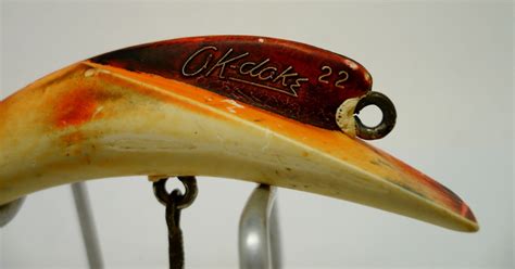 Vintage Fishing Lure Nebco Ok Doke 22 O Bs Orange Black Spots Ebay