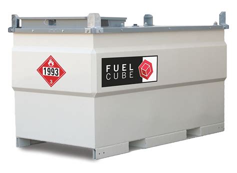 Fuelcube Diesel Fuel Tank White Rectangle 500 Gal Capacity 11 Gauge