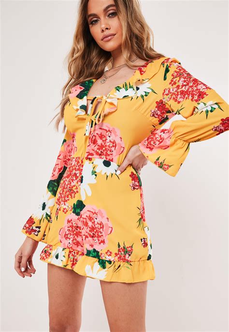 Yellow Floral Frill Collar Playsuit Sponsored Floral Affiliate Yellow Frill Long