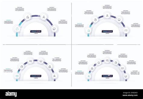 Set Of Circle Infographic Design Vector Templates 4 5 6 7 Options