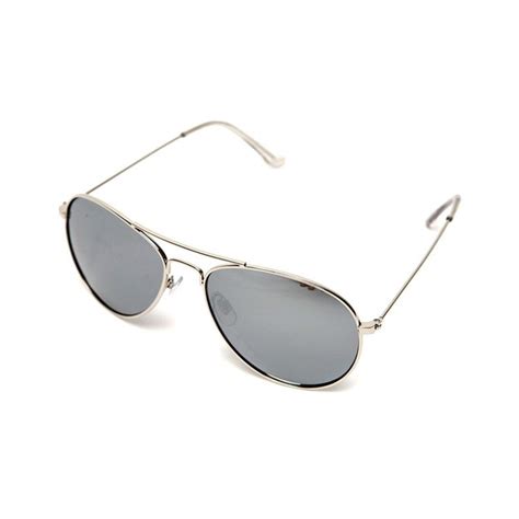 Silver Mirrored Aviator Sunglasses Bellechic