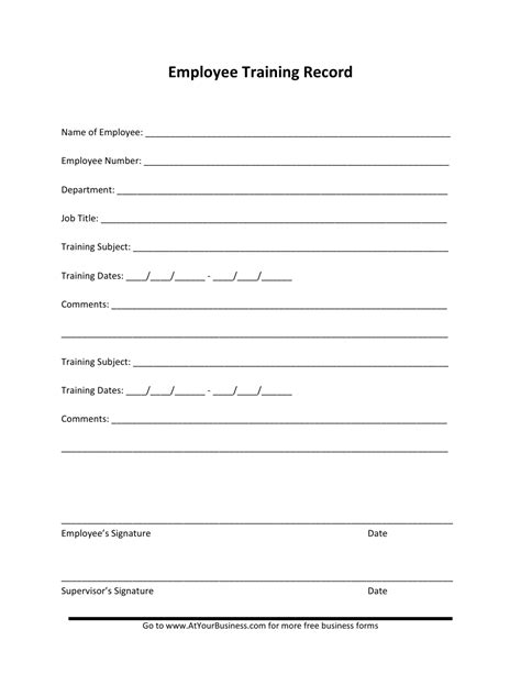 Free Employee Record Template