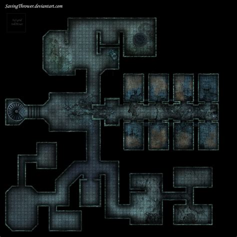 Clean Abandoned Prison Dungeon Battlemap Roll20 By Savingthrower On