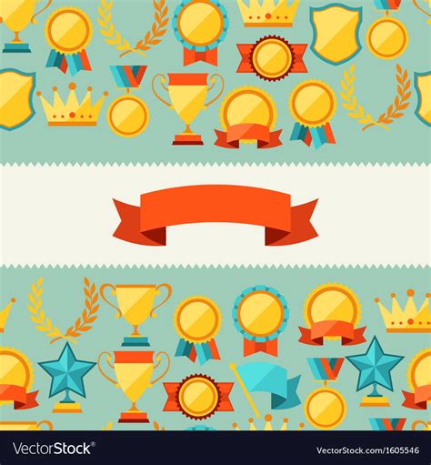 Seamless Pattern With Trophy And Awards Royalty Free Vector