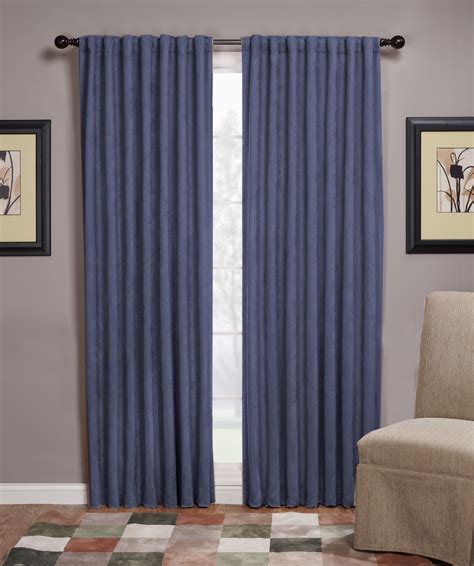 Austin Single Micro-suede Blackout Curtain - Navy 84" - Walmart.com