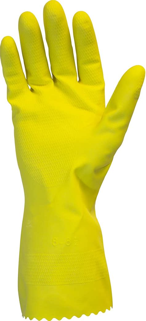 Personal Protective Equipment PPE Yellow Latex Rubber Gloves Flock Lined Dishwashing