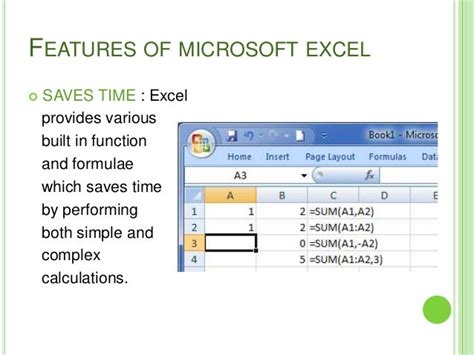 Features Of Microsoft Excel