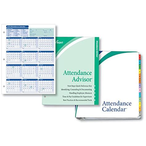 Complyright 2018 Attendance Calendar Kit White Pack Of 200 Amazon