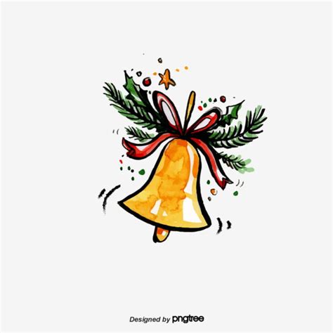 Hand Painted Cartoon Christmas Bells, Christmas, Hand ...