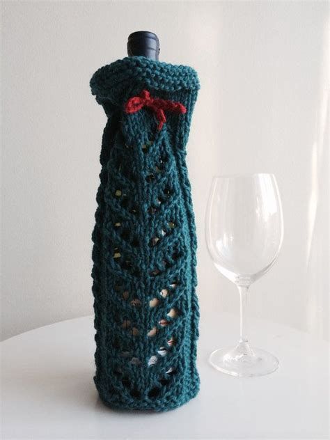 Wine Bottle Cozyhand Knit Wine Bottle By Erikasknittingshop Bottle Cozies Wine Bottle Sleeves