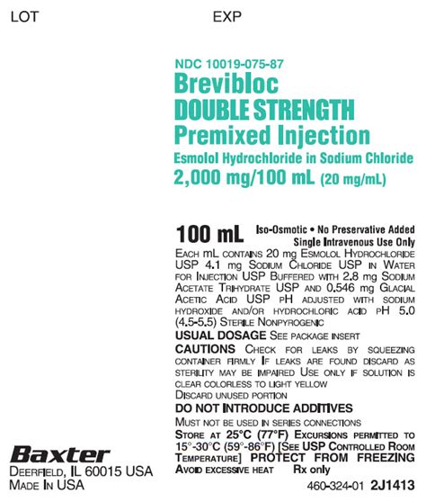 Brevibloc Esmolol Hydrochloride Injection