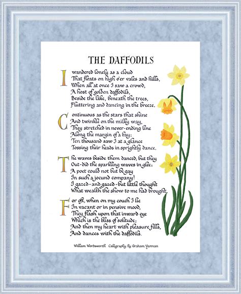 Daffodils Famous Poem By William Wordsworth I Wandered Etsy Australia