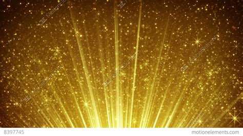 Rising Gold Particles In Light Rays Loopable 4k 4096x2304 Stock