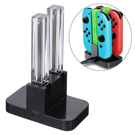 Are my controllers charged yet? Joy-Con 4-Controller Charging Stand Dock Charger for ...