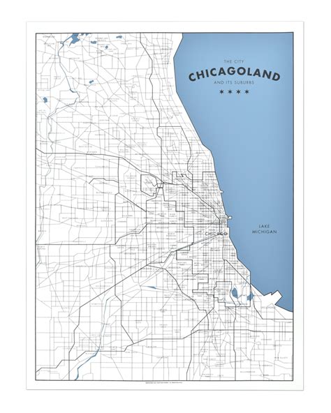Chicagoland A Map Of Chicago And Its Suburbs 18 X 24