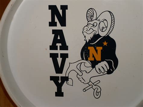 Vtg Us Naval Academy Va Navy Metal Beer Tray Bill The Goat Mascot