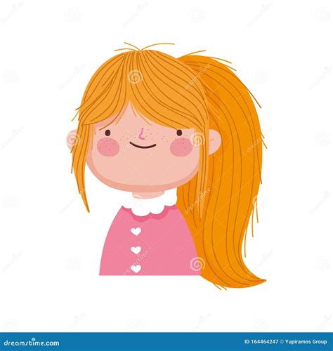 Cute Blonde Little Girl With Ponytail Stock Vector Illustration Of