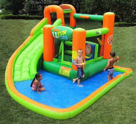 Inflatable splash water bounce house jump slide bouncer. KidWise Endless Fun 11-in-1 Inflatable Bouncer and Water Slide