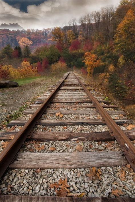 Train Tracks In The Country Autumn Scenery Nature