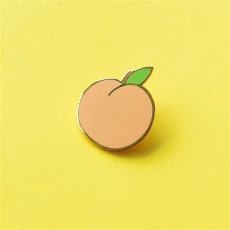 Peach Enamel Pin Fruit Enamel Pin Enamel Lapel Pin Fun Etsy