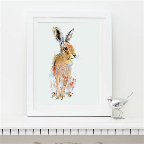 Hare Art Print By Lola Design Ltd