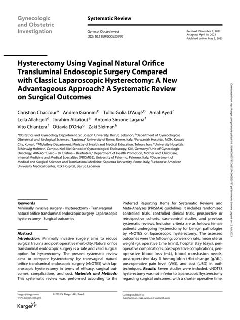 Pdf Hysterectomy Using Vaginal Natural Orifice Transluminal