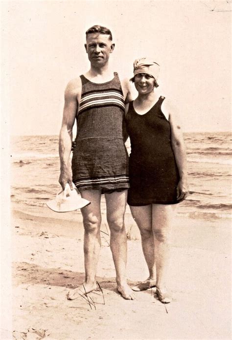 Found Snaps Of People In Their Wool Swimsuits From The 1920s ~ Vintage