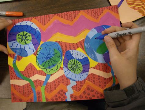 Divide the students into groups which have names, hand each and hand every student a bit of chalk. Zilker Elementary Art Class: 5th Grade Hundertwasser Flowers